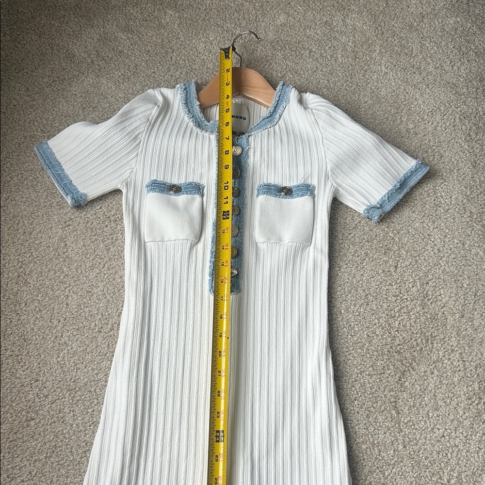 Sandro Alecia denim trim maxi dress - Picture 12 of 13